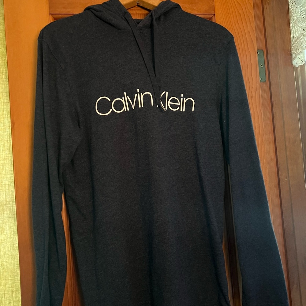 Calvin Klein Boys Small Long Hoodie- Navy Blue - Like New